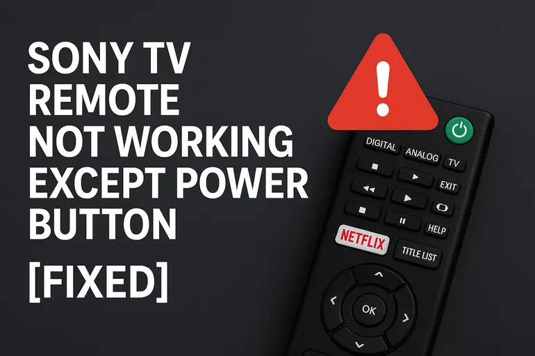 Sony TV Remote Not Working Except Power Button