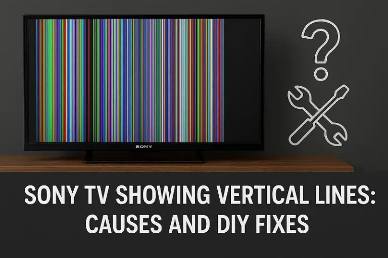 sony tv showing vertical lines