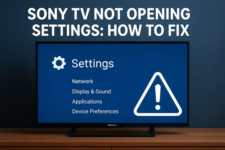 sony tv not opening setting
